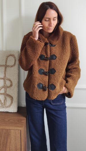 Manteau sherpa camel Jeanne