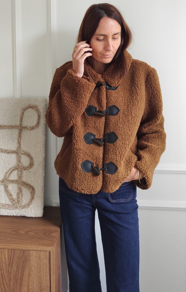 Manteau sherpa camel Jeanne