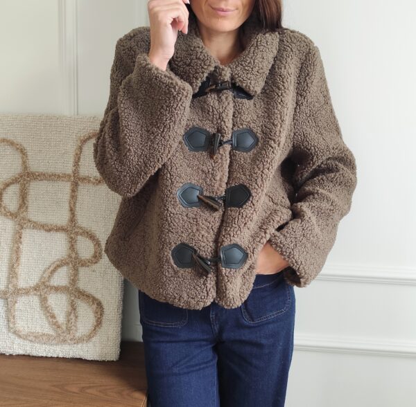 Manteau sherpa chocolat Jeanne