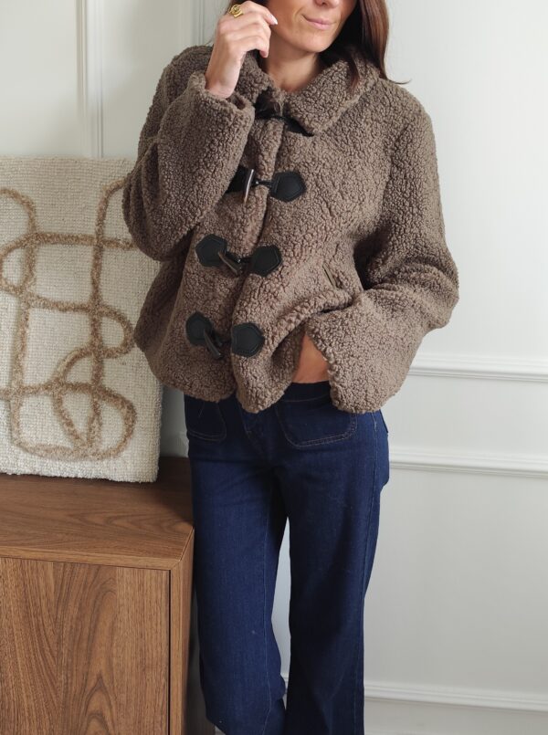 Manteau sherpa chocolat Jeanne