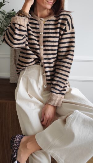 Cardigan rayé Gustave