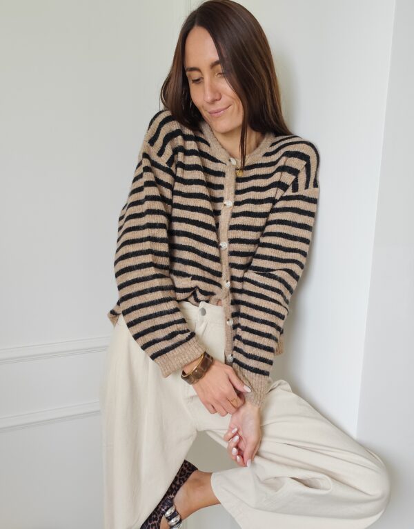 Cardigan rayé Gustave