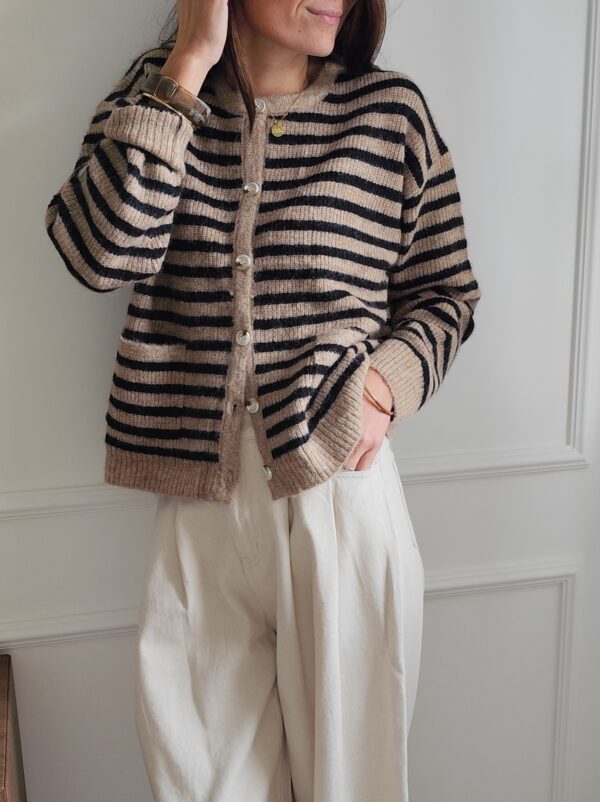 Cardigan rayé Gustave