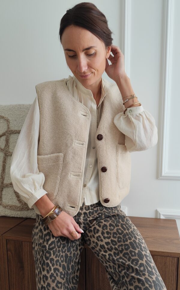 Gilet réversible écru Marcus