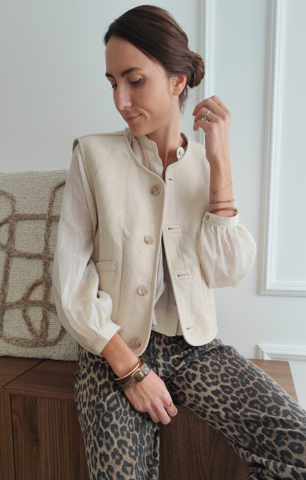 Gilet réversible écru Marcus