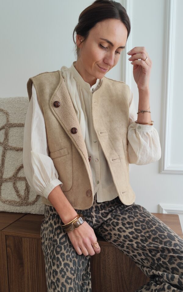 Gilet réversible beige Marcus