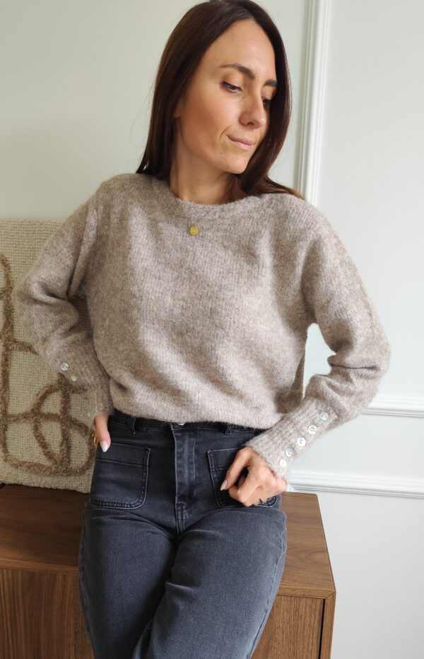 Pull taupe Léa