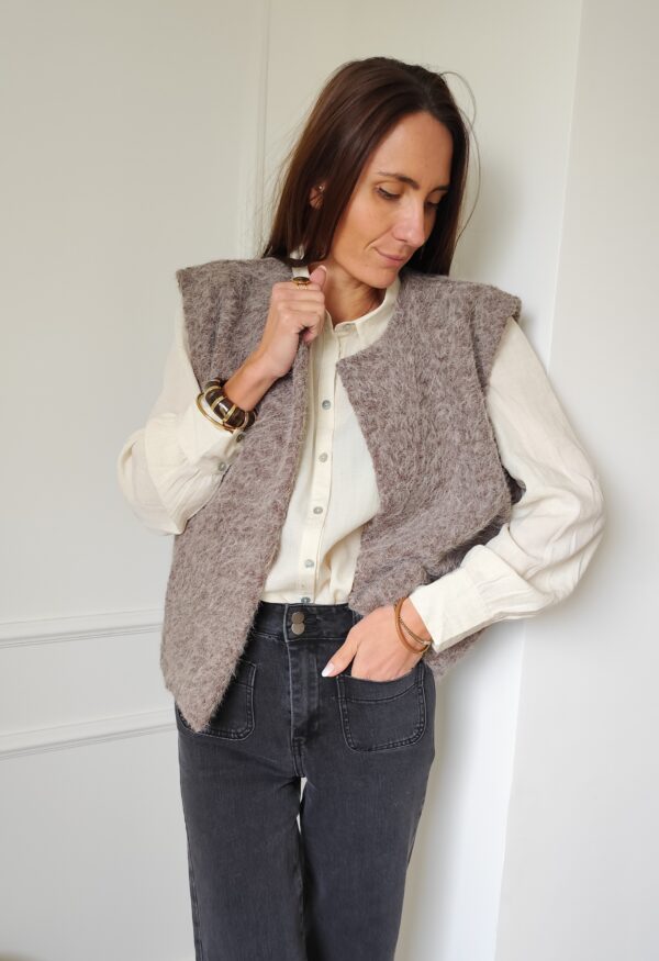 Gilet taupe Romane