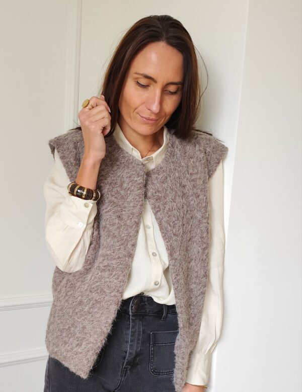 Gilet taupe Romane