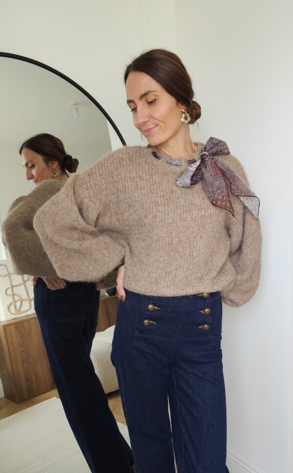 Pull taupe Léonie