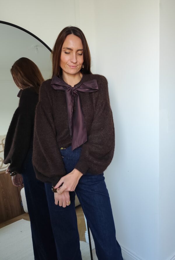 Cardigan chocolat Théa