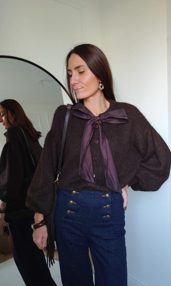 Cardigan chocolat Théa