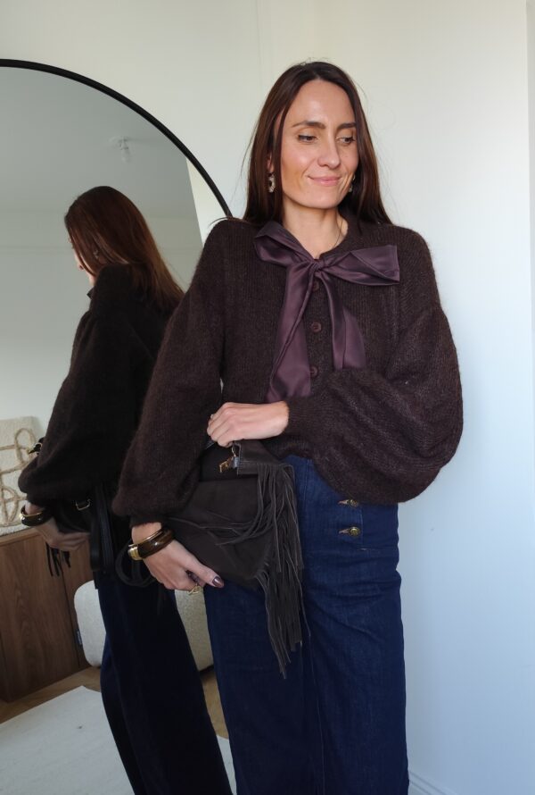 Cardigan chocolat Théa