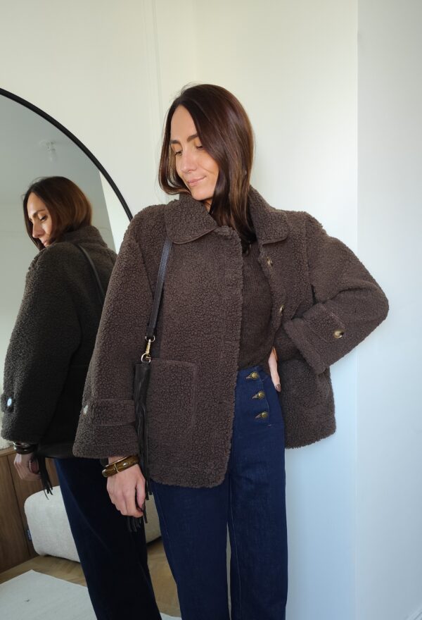 Manteau sherpa chocolat Lucas