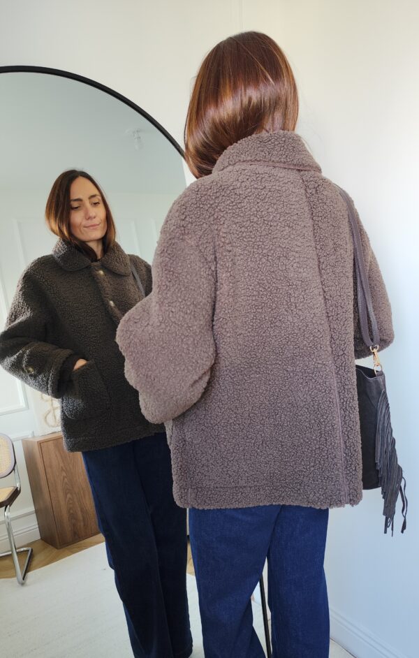 Manteau sherpa chocolat Lucas