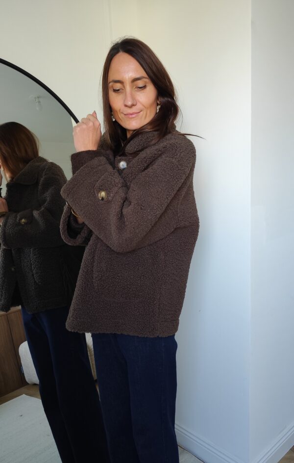 Manteau sherpa chocolat Lucas