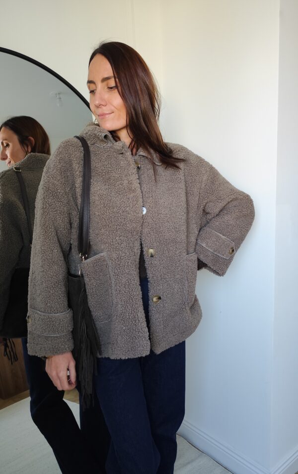 Manteau sherpa taupe Lucas