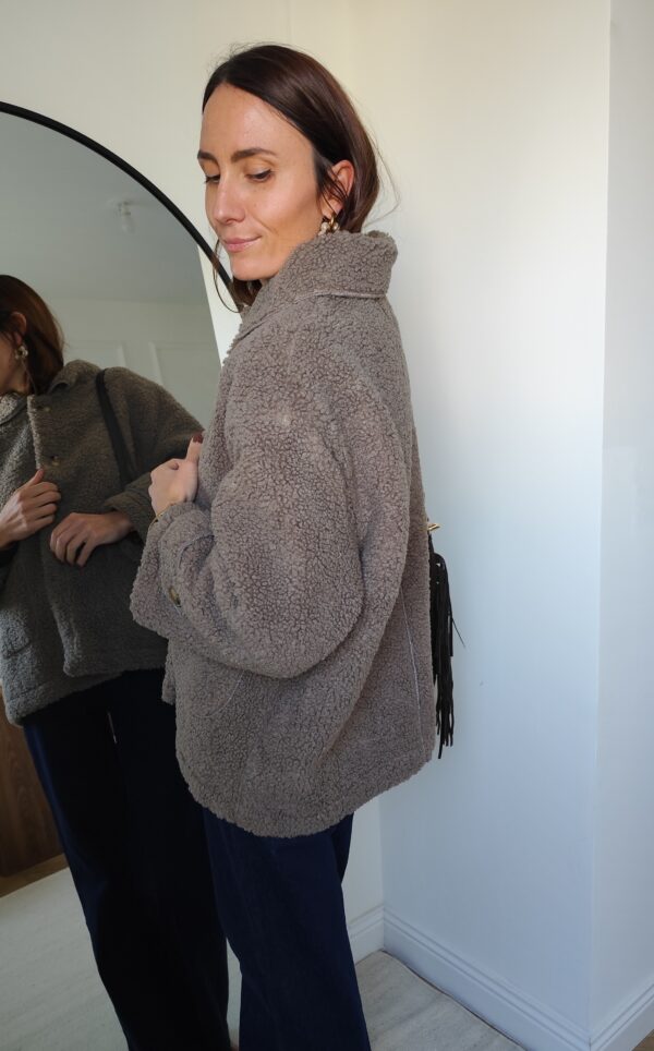 Manteau sherpa taupe Lucas