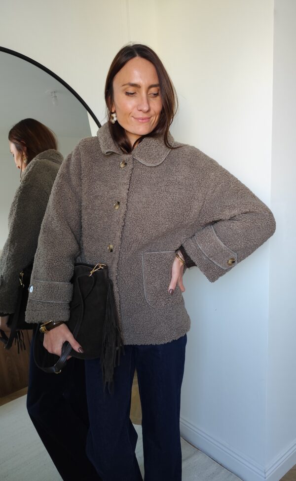 Manteau sherpa taupe Lucas