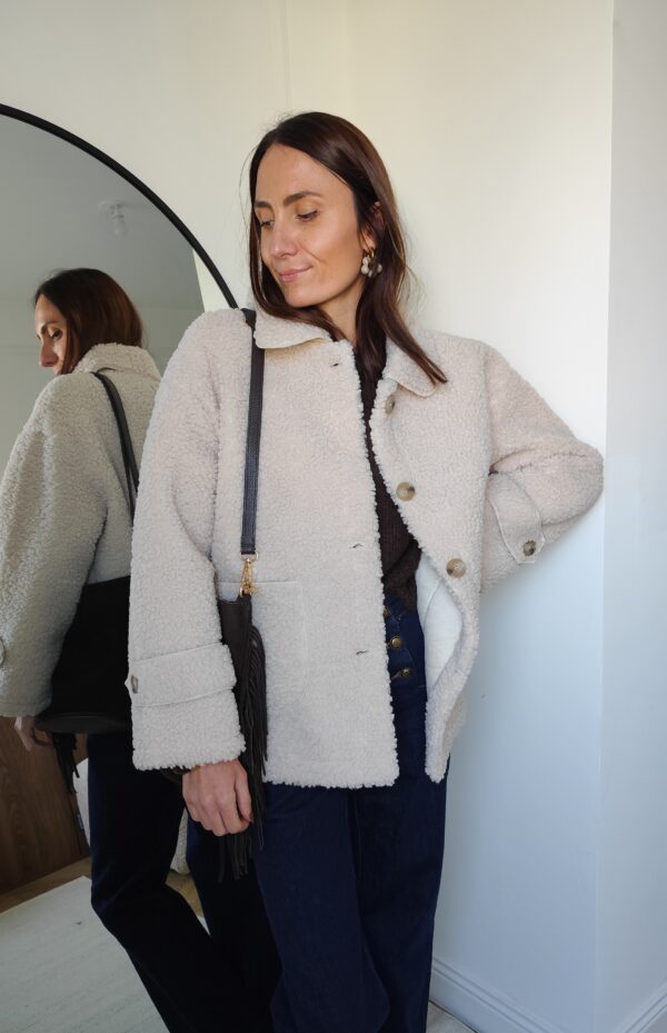 Manteau sherpa écru Lucas