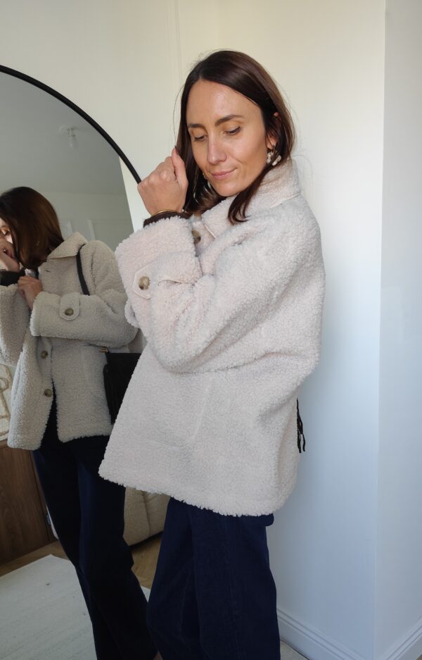 Manteau sherpa écru Lucas