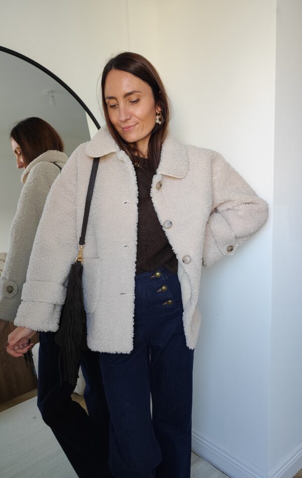 Manteau sherpa écru Lucas