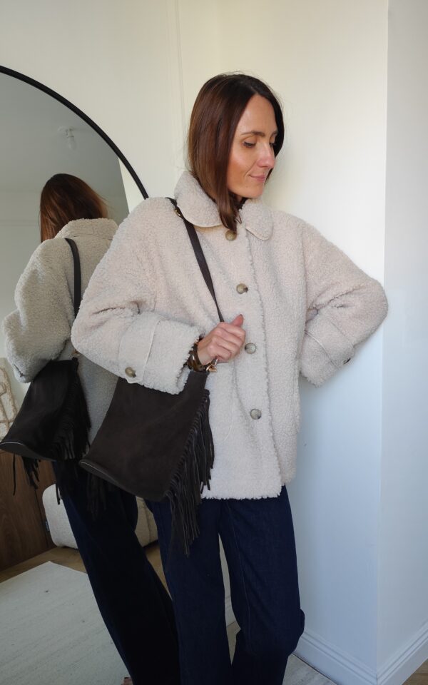 Manteau sherpa écru Lucas