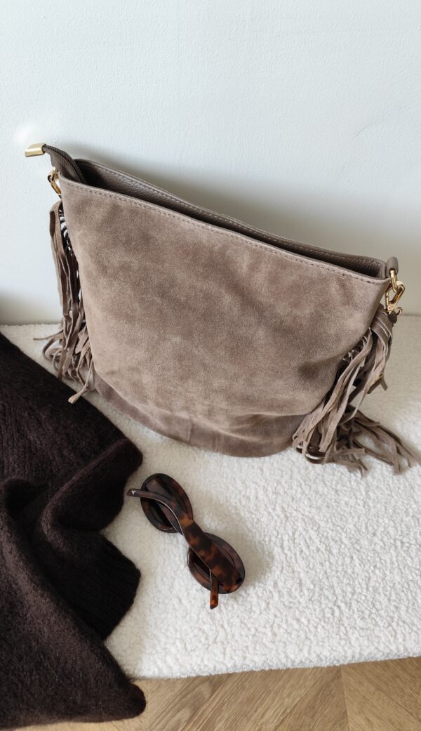 Sac en cuir taupe Isaac
