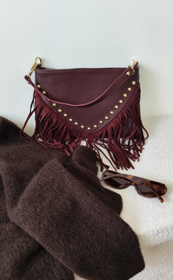 Sac à main bordeaux Brune