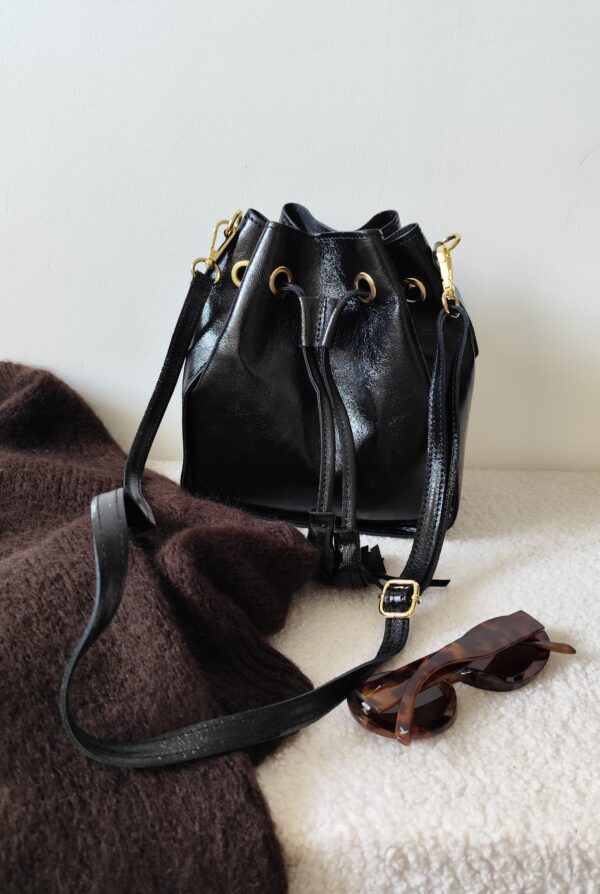 Sac à main noir irisé Lina