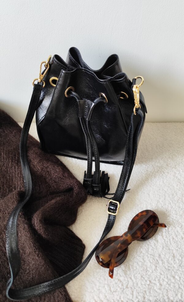 Sac à main noir irisé Lina