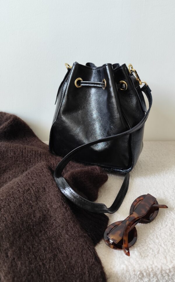 Sac à main noir irisé Lina