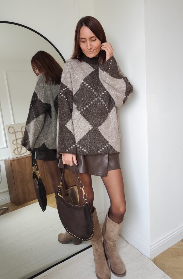 Pull choco/taupe Yvan