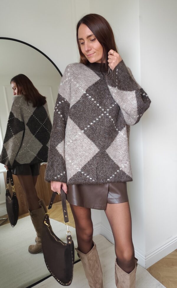 Pull choco/taupe Yvan