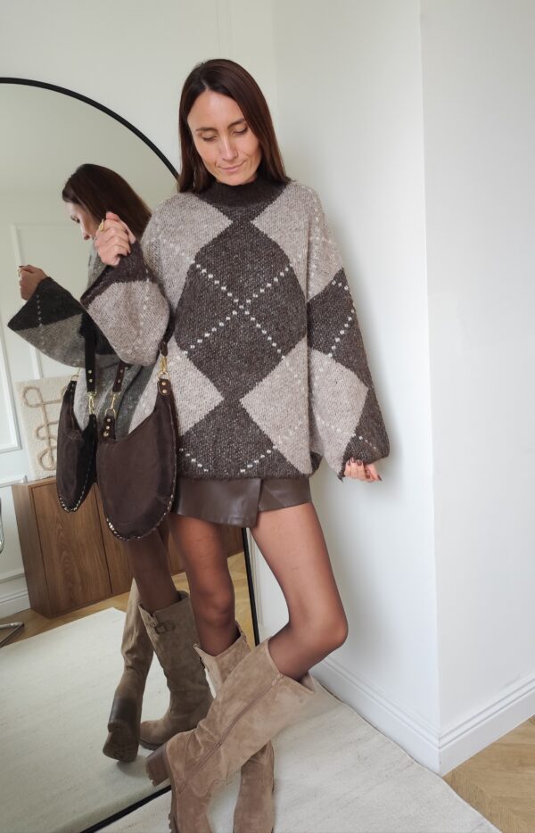Pull choco/taupe Yvan