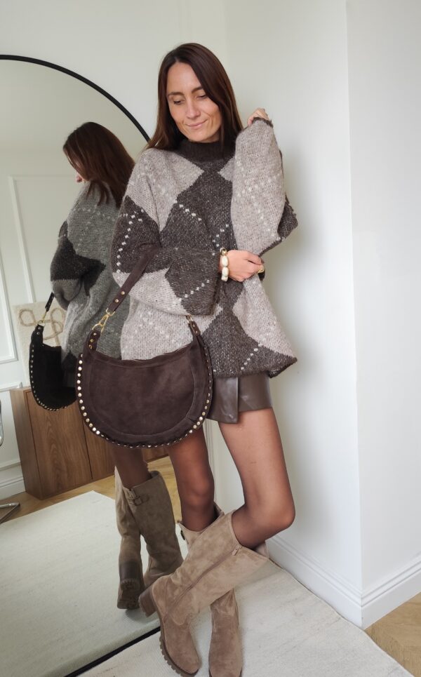 Pull choco/taupe Yvan
