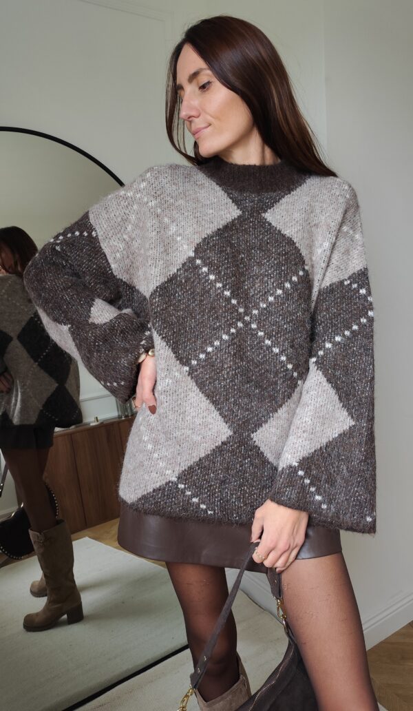 Pull choco/taupe Yvan