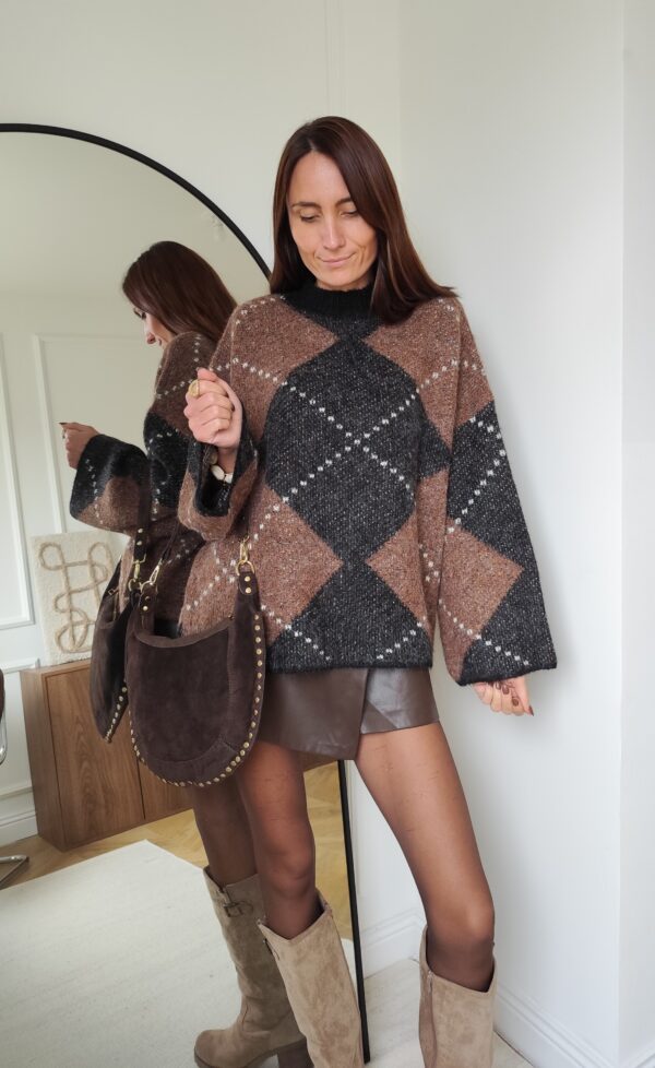 Pull gris/café Yvan