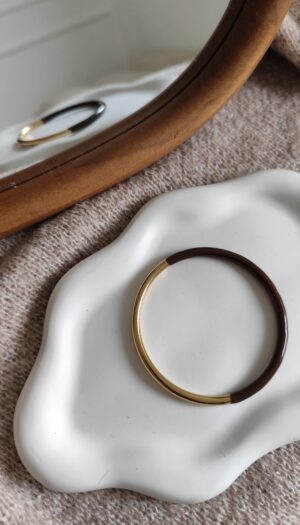 Jonc doré chocolat Prune