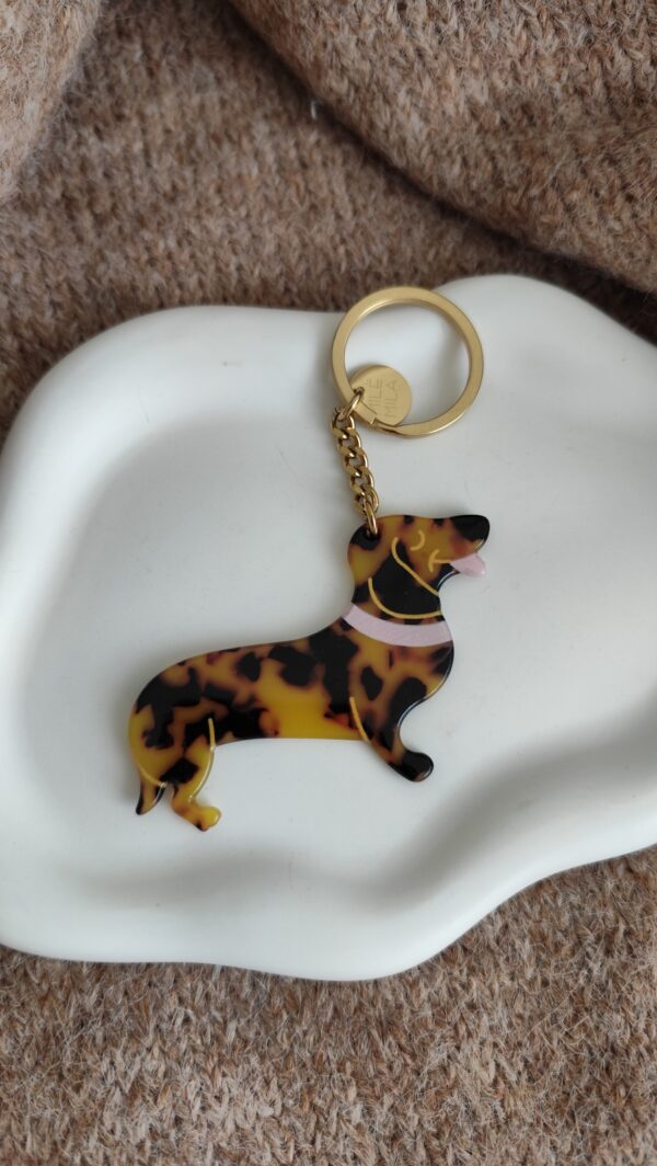 Porte clés teckel tacheté