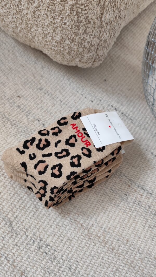 Chaussettes léopard écru amour