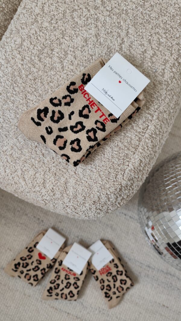Chaussettes léopard écru bichette