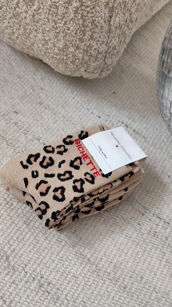 Chaussettes léopard écru bichette