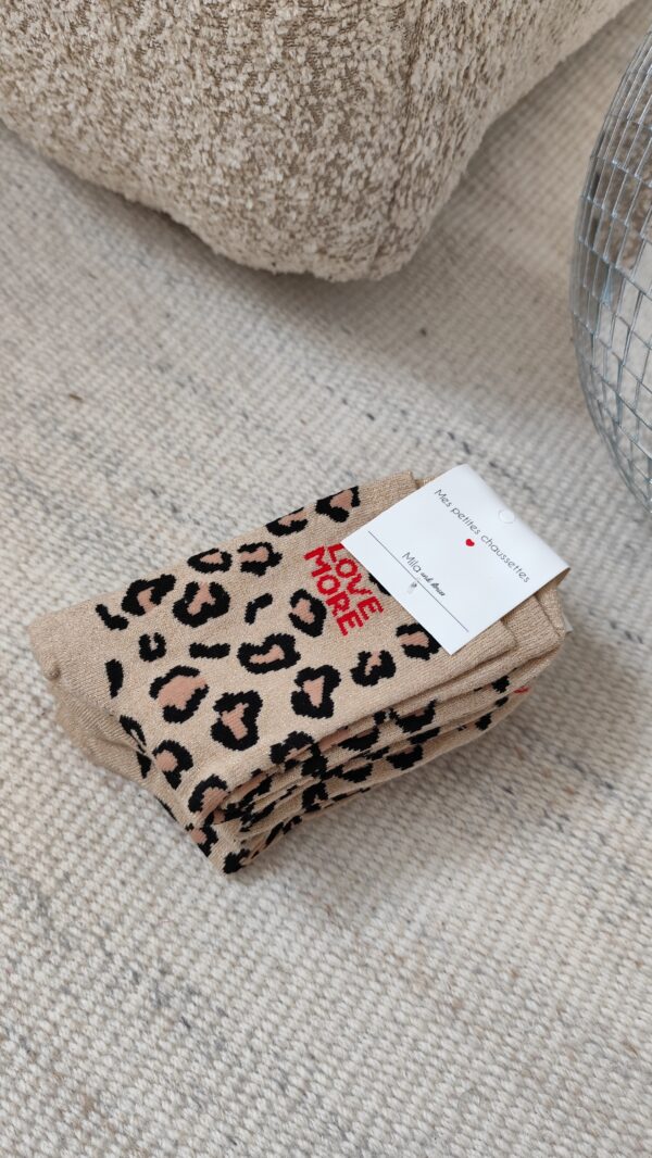 Chaussettes léopard écru love more