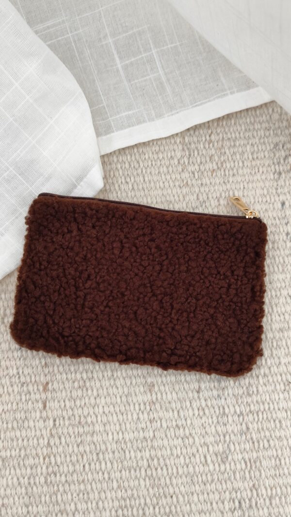 Pochette marron coeur léopard